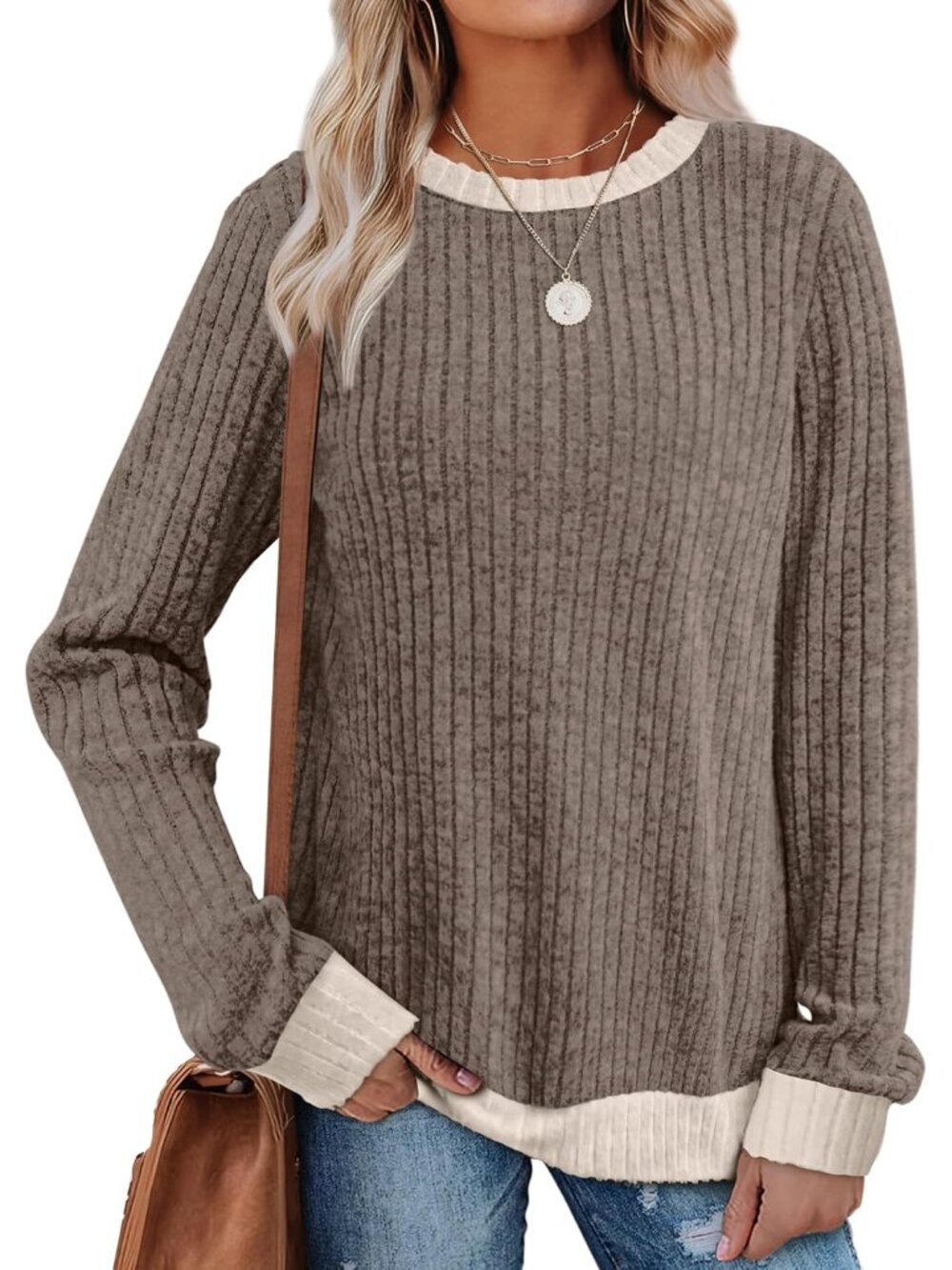 Fashion-Forward Women's Color Block Long Sleeve Tunic - Lightweight Fall Wear